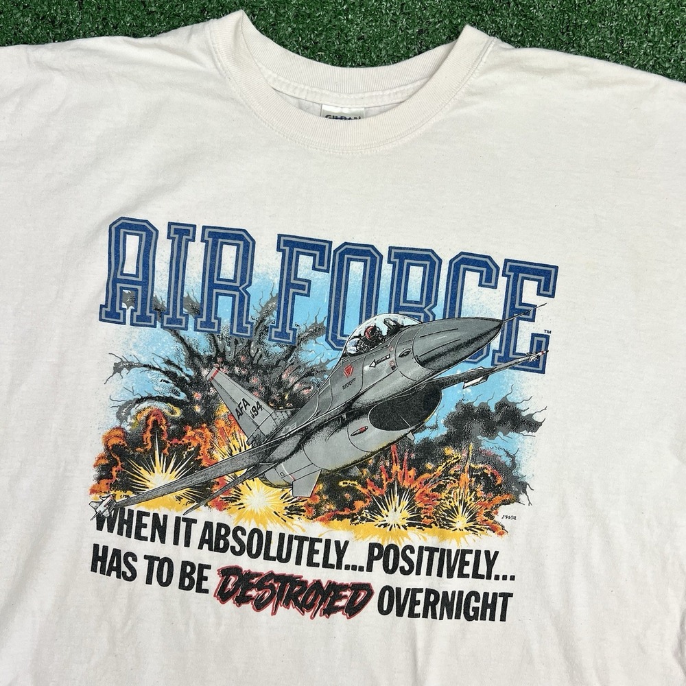 Vintage US Air Force Shirt Graphic Tee Essential America Military USA Art XXL